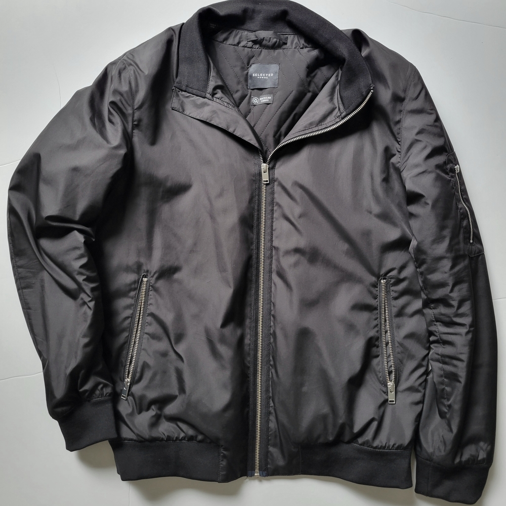 Mens Luxury Black Bomber Jacket